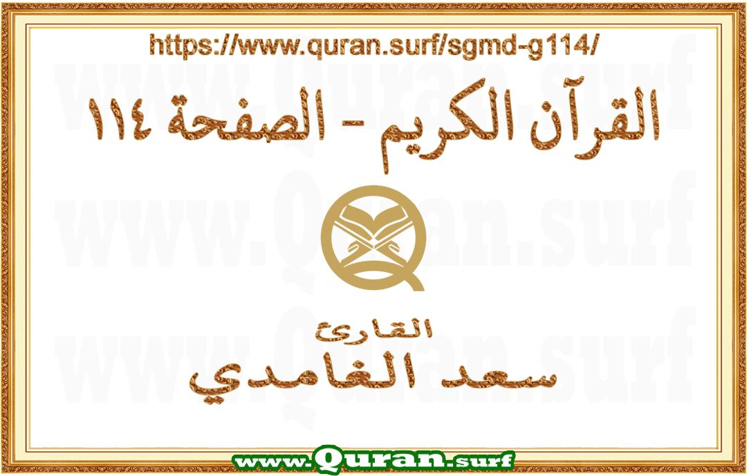 Holy Qur'an Page 114 | Saad Al-Ghamdi | Text highlighting vertical video on Holy Quran Recitation