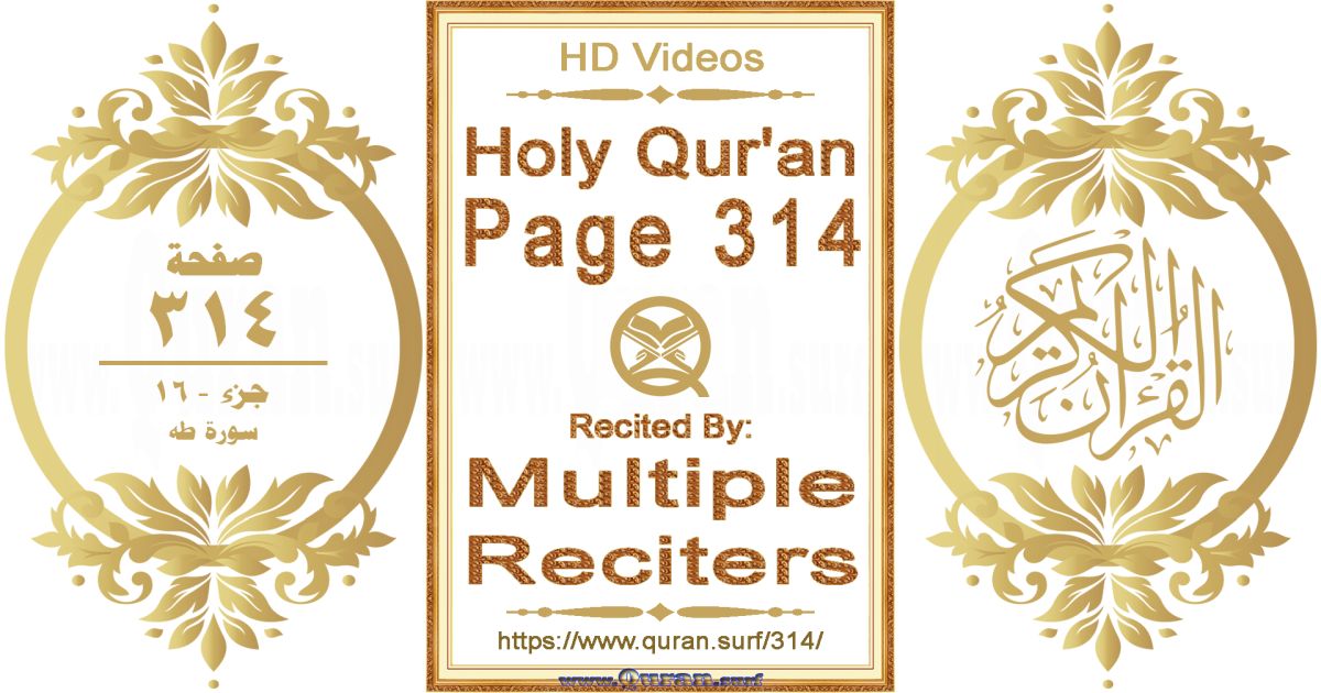 Holy Qur'an Page 314 HD videos playlist by multiple reciters